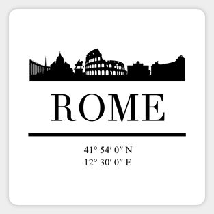 ROME ITALY BLACK SILHOUETTE SKYLINE ART Magnet